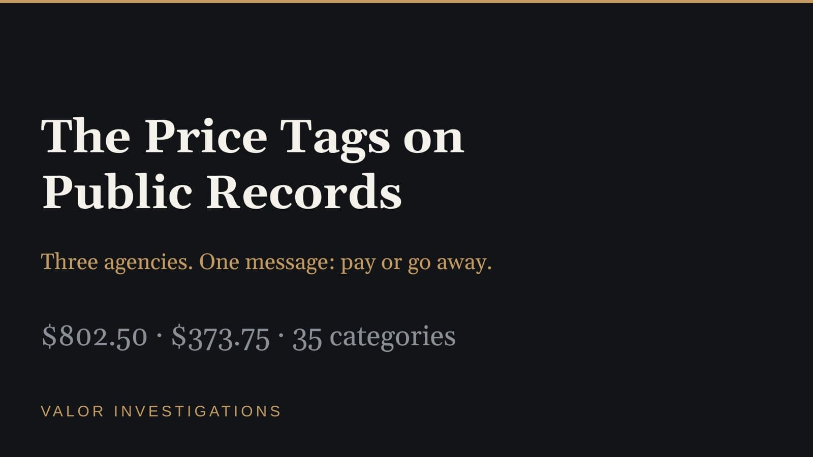 The Price Tags on Public Records